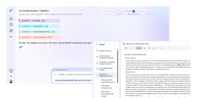 AI business plan generation with Stratea