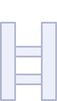 A ladder resting on four blocks — idea, market, resources and risks — the foundation of the plan