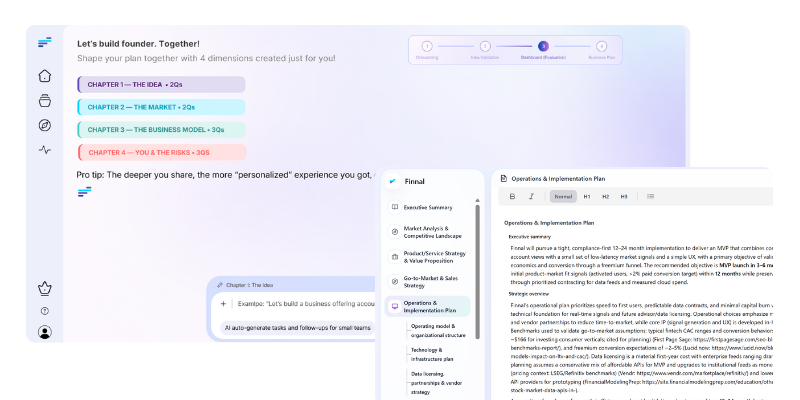 AI business plan generation with Stratea