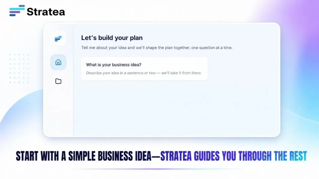 homepage 2 Start with a simple business idea and let STRATEA guide the rest
