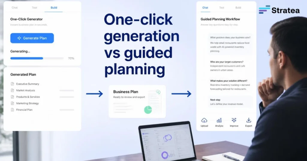 One-click generation vs guided planning