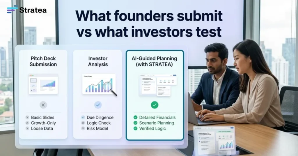 What founders submit vs what investors test