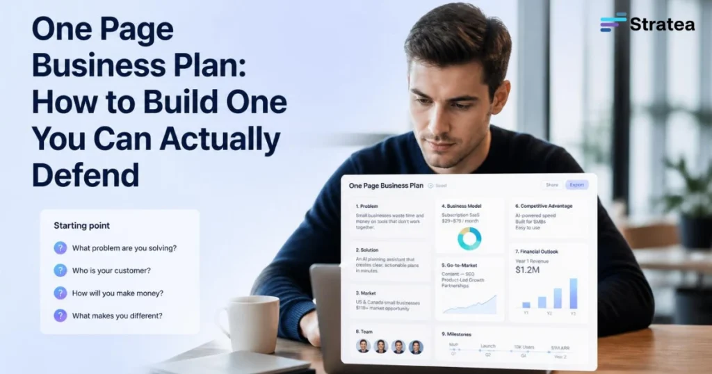 One Page Business Plan: How to Build One You Can Actually Defend