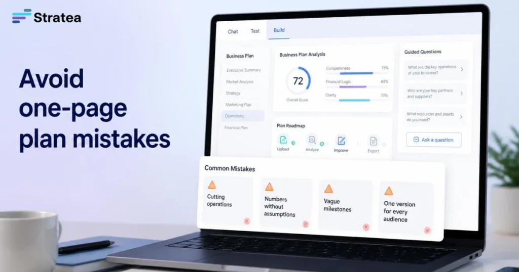 Avoid one-page plan mistakes