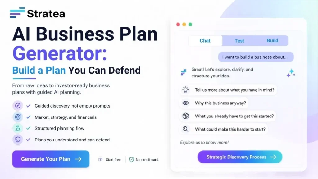 AI business plan generator by STRATEA